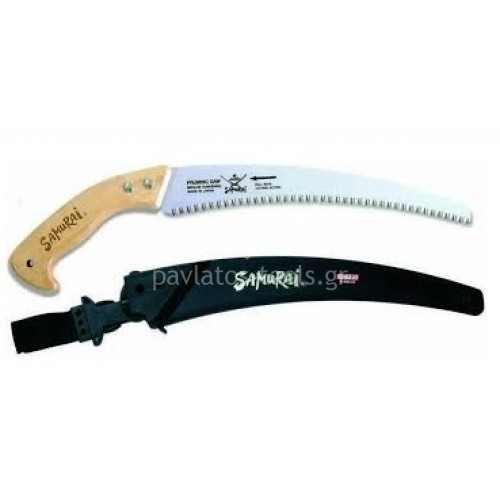 Χειροπρίονο Samurai με Κυρτή Λάμα 330mm,Ξύλινη Λαβή+Θήκη 02W-330-LH