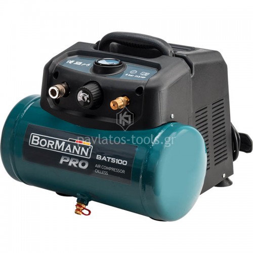 Αεροσυμπιεστής oil-less Bormann 1,5hp 6lt BAT5100 035541