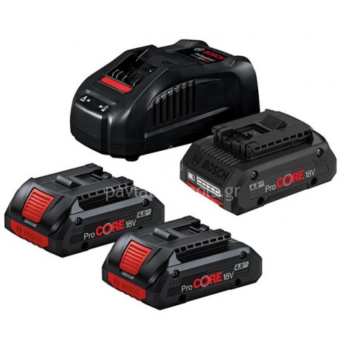 Σετ Φορτιστή BOSCH GAL 1880 CV και 3 Μπαταριών ProCORE 18V 4.0Ah 0615990N2G