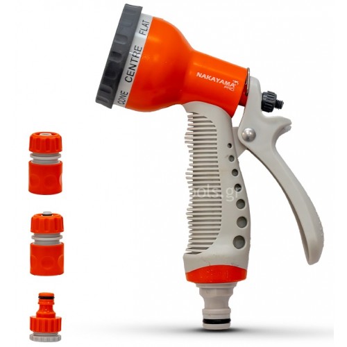 Σετ Ποτίσματος 4τεμαχίων με Πιστόλι Νερού 7 ρυθμίσεων ταχυσύνδεσμο με Στοπ+Ρακόρ GH9216 062707