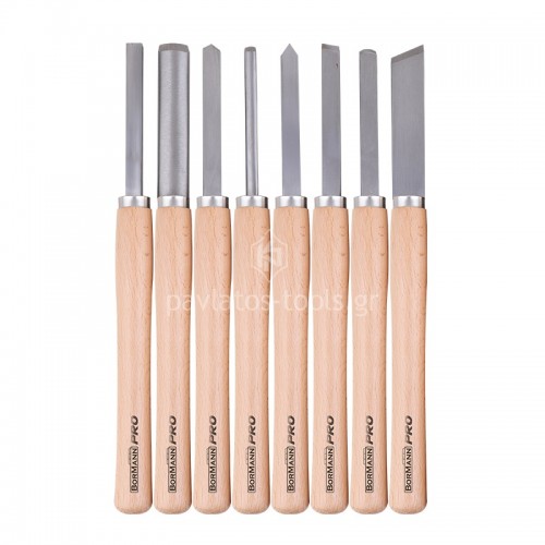 Σετ Σκαρπέλα με Ξύλινη Βάση (Ξυλογλυπτικής) 8 τμχ Bormann Pro BHT7849 075301