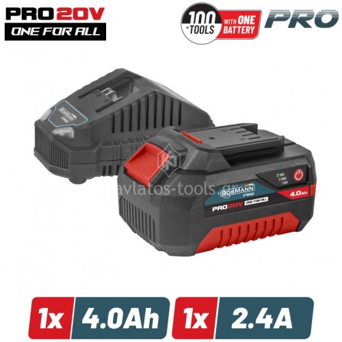 Σετ Bormann φορτιστής 2.4A+μπαταρία (1x4Ah) BBP9940 082224