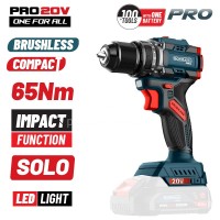 Κρουστικό Δραπανοκατσάβιδο Compact Brushless 20V Li-Ion 65Nm με 2 Ταχύτητες Bormann Pro BBP5400 083276