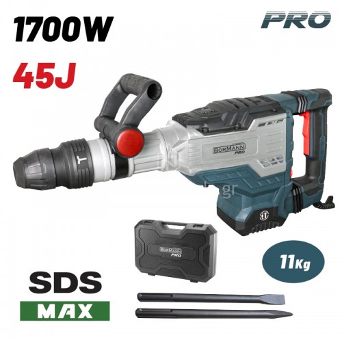 Κατεδαφιστικό Πιστολέτο SDS-MAX 1700W 45J 200-2100bpm & Βαλίτσα με Καλέμι-Βελόνι Bormann Pro BDH3250 083498