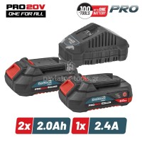 Starter Kit Μπαταρίες 2x2.0Ah & Φορτιστής 2.4Α Bormann Pro BBP9922 083511