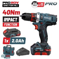 Δραπανοκατσάβιδο κρουστικό Compact Brushless Μπαταρίας 20V Li-Ion 40Nm Bormann Pro BBP5446x2 44CA 2x2ah 083597  Δραπανοκατσάβιδο κρουστικό Compact Brushless Μπαταρίας 20V Li-Ion 40Nm Bormann Pro BBP5446x2 44CA 2x2ah 083597
