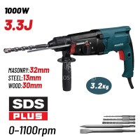 Σκαπτικό Περιστροφικό Πιστολέτο SDS-PLUS 1000W 3.3J 0-1100rpm & Βαλίτσα BPH3015 083856