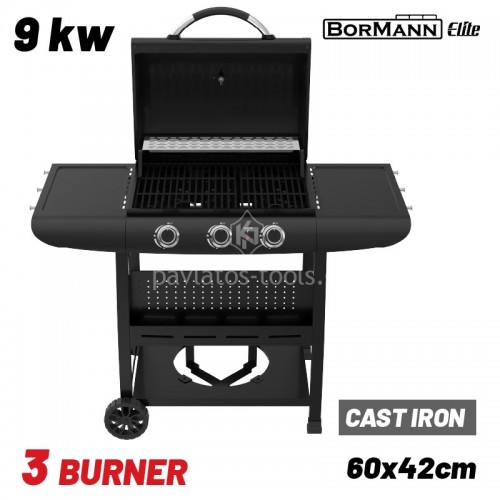 Ψησταριά Υγραερίου FORGE 3 Εστιών με Μαντεμένια Σχάρα Bormann Elite BBQ6030 084167