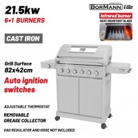 Ψησταριά υγρερίου Bormann LEGEND 6+1 Εστιών με Μαντεμένια Σχάρα LUXURY TYPE BBQ7061 084242