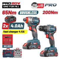 Σετ Bormann Κρουστικό Δραπανοκατσάβιδο 65 Nm+Παλμικό Κατσαβίδι 200 Nm BBP5431X44T2CA 084839