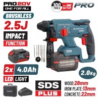 Πνευματικό σκαπτικό μπαταρίας Bormann Pro Brushless 20V Li-Ion 2,5 Joule (2x4.0Ah) BBP5301X44CA 084921
