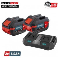 Σετ Bormann Pro 20 V 2 μπαταρίες 6.0Ah και διπλός ταχυφορτιστής Li-Ion 4.5A BBP9866 087083