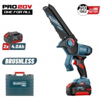 Κλαδευτικό Αλυσοπρίονο μπαταρίας BORMANN Pro 20V Brushless λάμα 20cm (2x4.0Ah) BBP5448X44C 088134