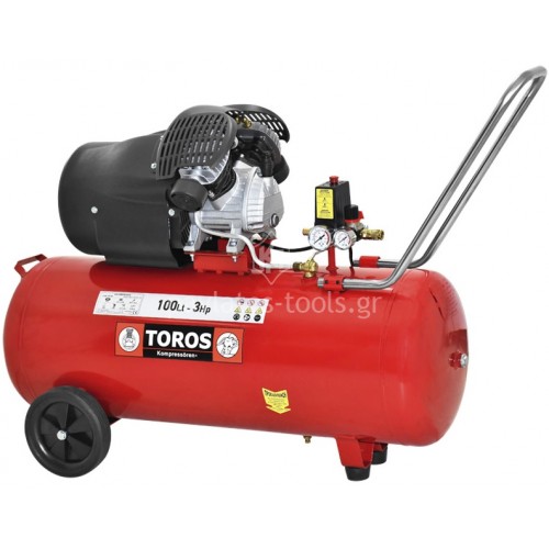 Αεροσυμπιεστής Toros μονομπλόκ 100lt 3HP 230 Volt 40139