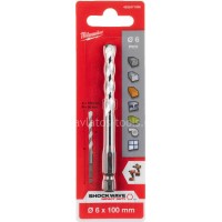 Τρυπάνι Πολλαπλών Υλικών Milwaukee Shockwave Hex 1/4 6x100mm 4932471096