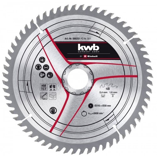 Δίσκος ξύλου KWB by Einhell TCT 216x30 60 δόντια 49588261