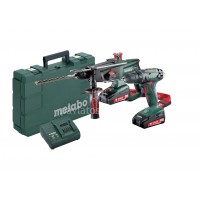 Combo Set Metabo Μπαταρίας 18V 2.4.4 18 V Δραπανοκατσάβιδο SB 18 & Σκαπτικό Περιστροφικό Πιστολέτο KHA 18 LTX  6.85090.00