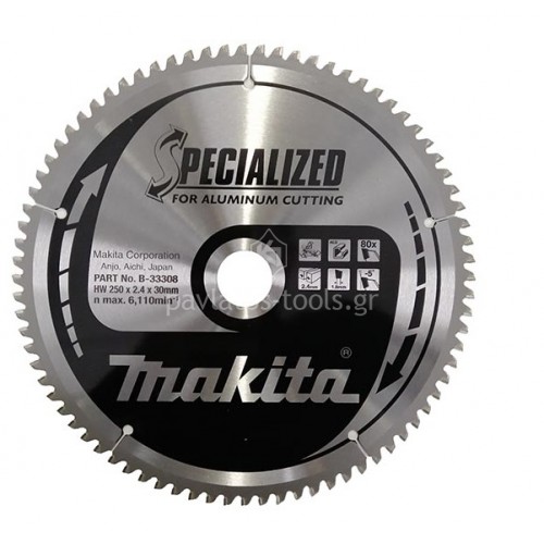 Δίσκος Αλουμινίου Makita 250x30 mm 80 δόντια B-33308