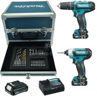 Σετ Makita Κρ.Δραπανοκατσάβιδο HP333D+Παλμικό Κατσαβίδι TD110D σε μεταλλική θήκη 12V (3x2.0Ah) CLX228SAX2