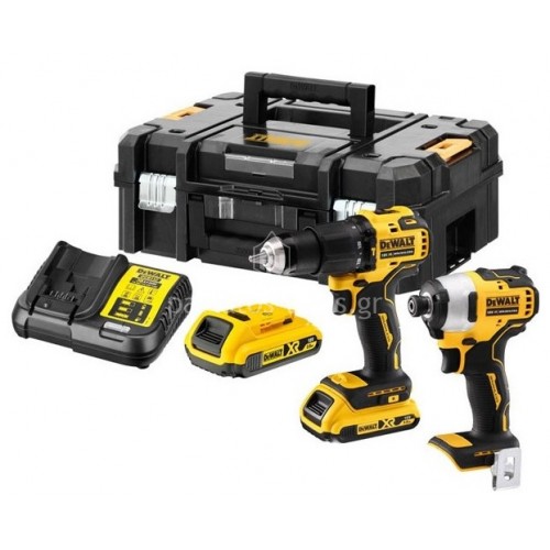 Σετ Dewalt Brushless 18V Κρ.Δραπανοκατσάβιδο DCD709+Παλμικό Κατσαβίδι DCF809 (2x2.0Ah) DCK2062D2T