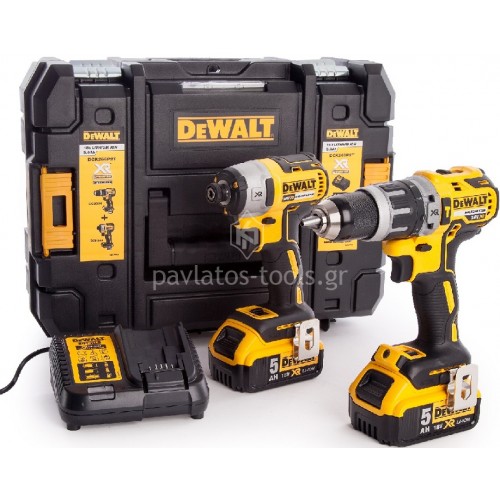Σετ Dewalt  DCK266P2T DCD796+DCF887 (2x5.0Ah) 18V DCK266P2T