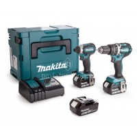 Σετ Makita 18V Brushless Κρ. Δραπ/δο DHP484+Παλ. Κατσαβίδι DTD153 (3x5.0Ah) DLX2180TJ1