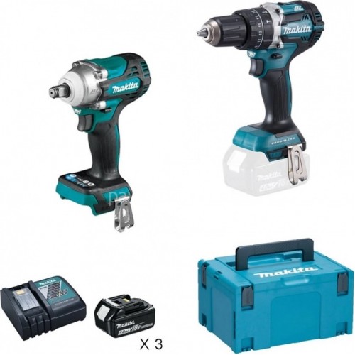 Σετ Makita 18 V Κρ.Δραπ/δο DHP484+Μπουλονόκλειδο DTW300 σε makpak (3x5.0Ah) DLX2359TJ1