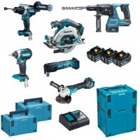 Σετ εργαλείων Makita DHR243+DHP486+DTM51+DGA513+DHS680+DRC18RC (3x5.0Ah) DLX6114TJ