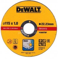 Δίσκος κοπής Dewalt inox 115x1.0mm DT3506