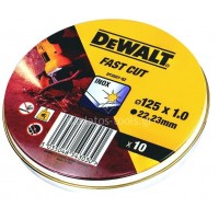 Δίσκοι κοπής Dewalt inox 125x1.0mm σετ 10 τεμαχίων DT3507