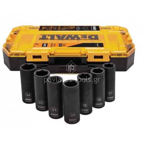 Σετ Καρυδάκια Μακρια Κρούσης Dewalt McLaren 1/2" 7 τεμαχίων DT70905 