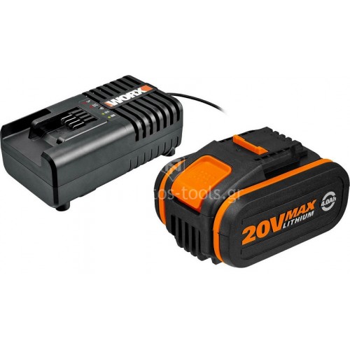 Σετ Worx μπαταρία 4.0Ah+Φορτιστής 2A WA3604