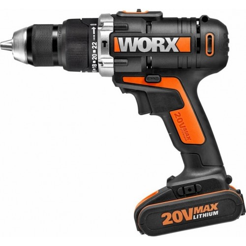 Κρουστικό Δραπανοκατσάβιδο Worx (1x2.0Ah) με μια μπαταρία 20V Li-Ion WX372.1